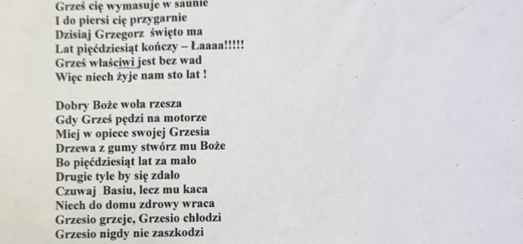 Dytyramb z okazji pięćdziesięciolecia Grzesia